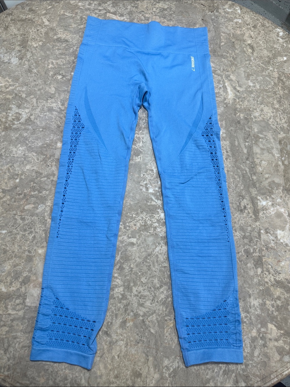 Seamless Athletic Leggings in Bright Blue - Unbranded